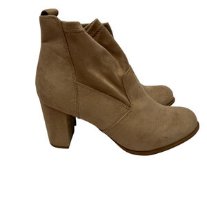 Jellypop Women’s Tan Suede Block Heel Ankle Boots Size 9